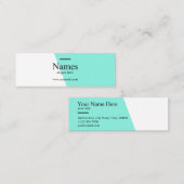 Minimalistischer sauberer aquamariner mini visitenkarte (Vorne/Hinten)