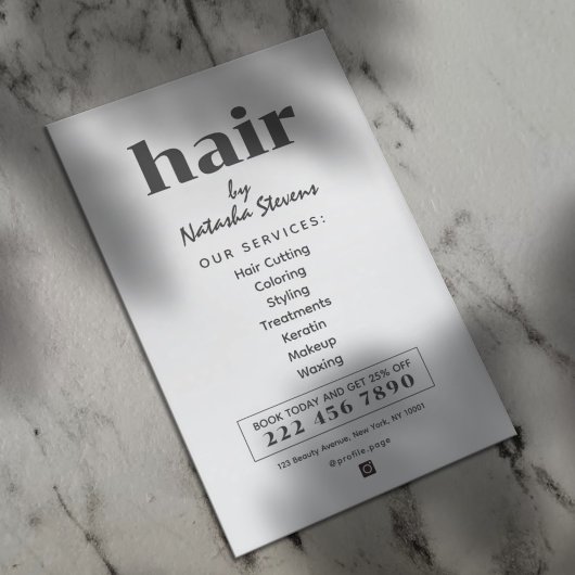 Minimalistischer sauberer Boho-Stil-Frisörsalon Flyer