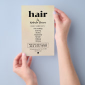 Minimalistischer, sauberer Boho-Stil-Frisörsalon Flyer (Handgriff)
