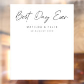 Minimalistischer sauberer einfacher Hochzeitstag F Fensteraufkleber (Blatt 2)