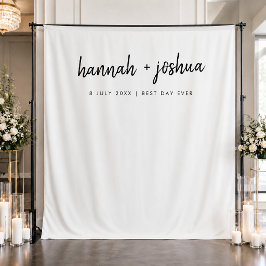 Minimalistischer sauberer einfacher Hochzeitstag F Wandteppich