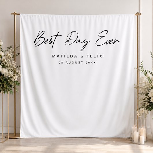 Minimalistischer sauberer einfacher Hochzeitstag F Wandteppich