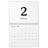 Minimalistischer sauberer moderner Design-Kalender Kalender (Feb 2027)