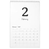 Minimalistischer sauberer moderner Design-Kalender Kalender (Feb 2027)