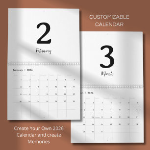 Minimalistischer sauberer moderner Design-Kalender Kalender