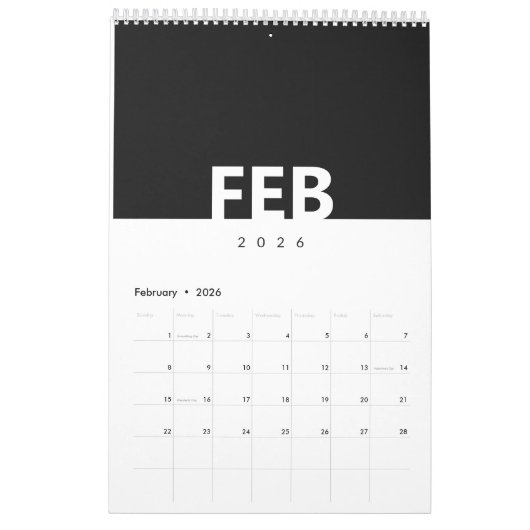 Minimalistischer sauberer moderner Design-Kalender Kalender (Feb 2026)