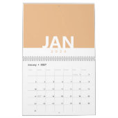 Minimalistischer sauberer moderner Farbdesign-Kale Kalender (Jan 2027)