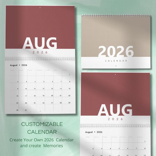 Minimalistischer sauberer moderner Farbdesign-Kale Kalender