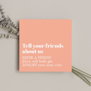 Minimalistischer, sauberer Pastel Fett Salon Empfehlungskarte