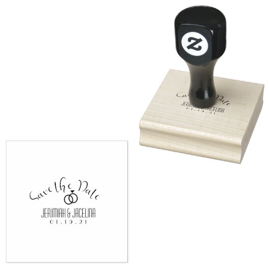 Minimalistischer Save the Date Hochzeitsring Gummistempel (Stempel)