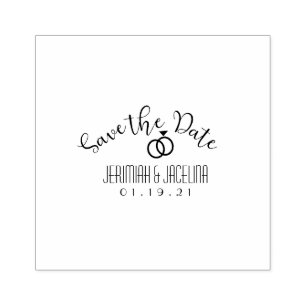 Minimalistischer Save the Date Hochzeitsring Gummistempel