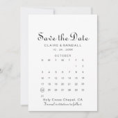 Minimalistischer Save the Date Kalender (Vorderseite)