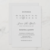 Minimalistischer Save the Date Kalender (Vorne/Hinten)