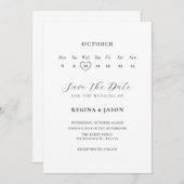 Minimalistischer Save the Date Kalender (Vorne/Hinten)