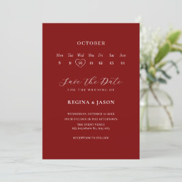 Minimalistischer Save the Date Rotkalender
