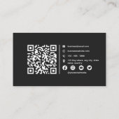 Minimalistischer, scannbarer Qrcode für Schwarz un Visitenkarte (Rückseite)