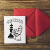 Minimalistischer Schachmatt Schwarz und Weiß Postkarte