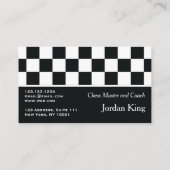 Minimalistischer Schachtrainer aus Schwarz und Wei Visitenkarte (Rückseite)