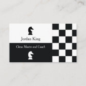 Minimalistischer Schachtrainer aus Schwarz und Wei Visitenkarte (Vorderseite)