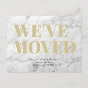 Minimalistischer, schick weißer Marmor Ankündigungspostkarte