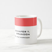 Minimalistischer Schlichter Beruflicher Name Kaffeetasse (VorderseiteRechts)