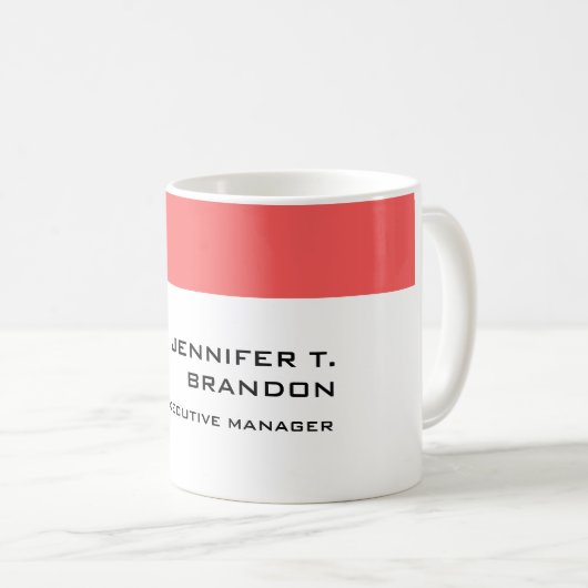 Minimalistischer Schlichter Beruflicher Name Kaffeetasse (VorderseiteRechts)