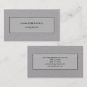 Minimalistischer Schlichter Beruflicher Premium Gr Visitenkarte (Vorne/Hinten)