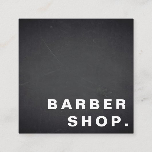 Minimalistischer, schlichter Blackboard Barber Sho Quadratische Visitenkarte (Vorderseite)