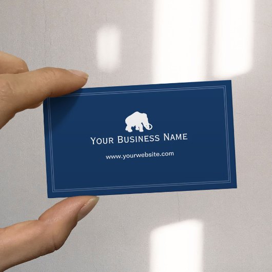 Minimalistischer Schlichter Blue Mammoth Elephant Visitenkarte