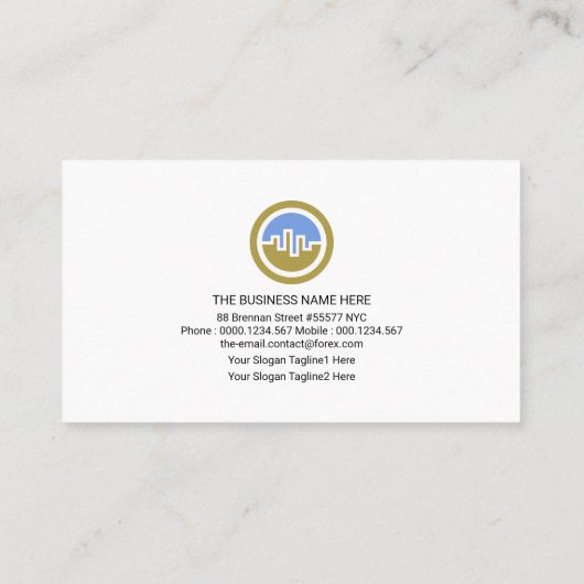 Minimalistischer Schlichter Börsenhändler Visitenkarte (Rückseite)