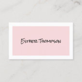 Minimalistischer, schlichter Elegant Pale Pink Ber Visitenkarte (Vorderseite)