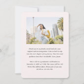 Minimalistischer schlichter Foto Abschluss Ankündigung (Rückseite)