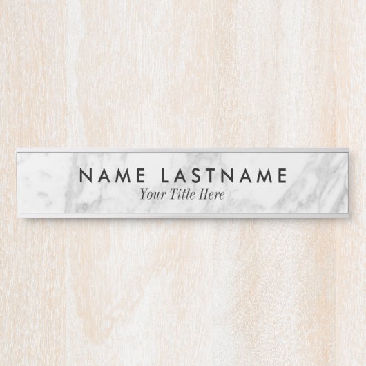 Minimalistischer, schlichter, grauer, weißer Marmo Türschild (Vorderseite )