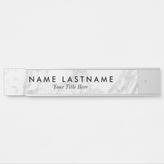 Minimalistischer, schlichter, grauer, weißer Marmo Türschild (Vorderseite )