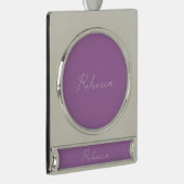 Minimalistischer Schlichter handgeschriebener Name Banner-Ornament Silber (Rechts)