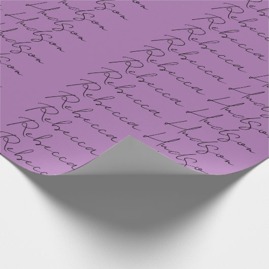 Minimalistischer Schlichter handgeschriebener Name Geschenkpapier (Ecke)