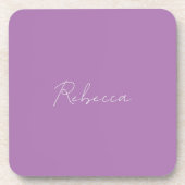 Minimalistischer Schlichter handgeschriebener Name Getränkeuntersetzer (Vorderseite)