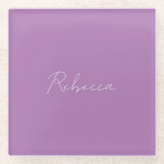 Minimalistischer Schlichter handgeschriebener Name Glasuntersetzer (Vorderseite)