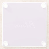 Minimalistischer Schlichter handgeschriebener Name Glasuntersetzer (Rückseite)