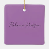 Minimalistischer Schlichter handgeschriebener Name Keramikornament (Rückseite)