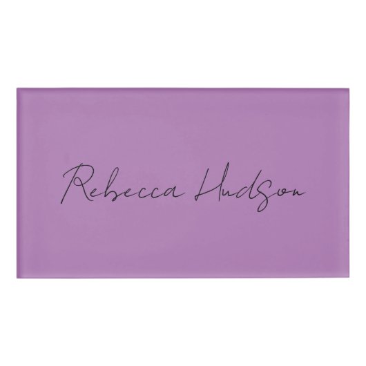 Minimalistischer Schlichter handgeschriebener Name Namenschild (Vorderseite)