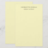 Minimalistischer schlichter klassischer profession briefpapier (Vorne/Hinten)