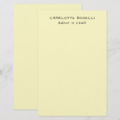 Minimalistischer schlichter klassischer profession briefpapier (Vorne/Hinten)