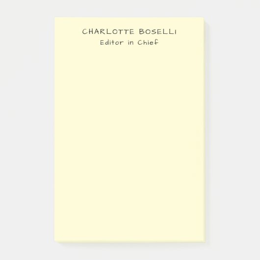 Minimalistischer schlichter klassischer profession post-it klebezettel (Vorderseite)
