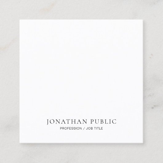 Minimalistischer schlichter moderner beruflicher quadratische visitenkarte (Vorderseite)