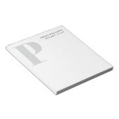 Minimalistischer schlichter moderner grauer Monogr Notizblock (angewinkelt)