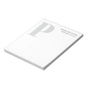 Minimalistischer schlichter moderner grauer Monogr Notizblock (Rotiert)