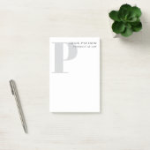 Minimalistischer schlichter moderner grauer Monogr Post-it Klebezettel (Büro)