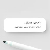Minimalistischer Schlichter moderner Notar-Agent Namensschild (Beispiel)