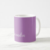 Minimalistischer Schlichter Name Lavender Calligra Kaffeetasse (VorderseiteRechts)